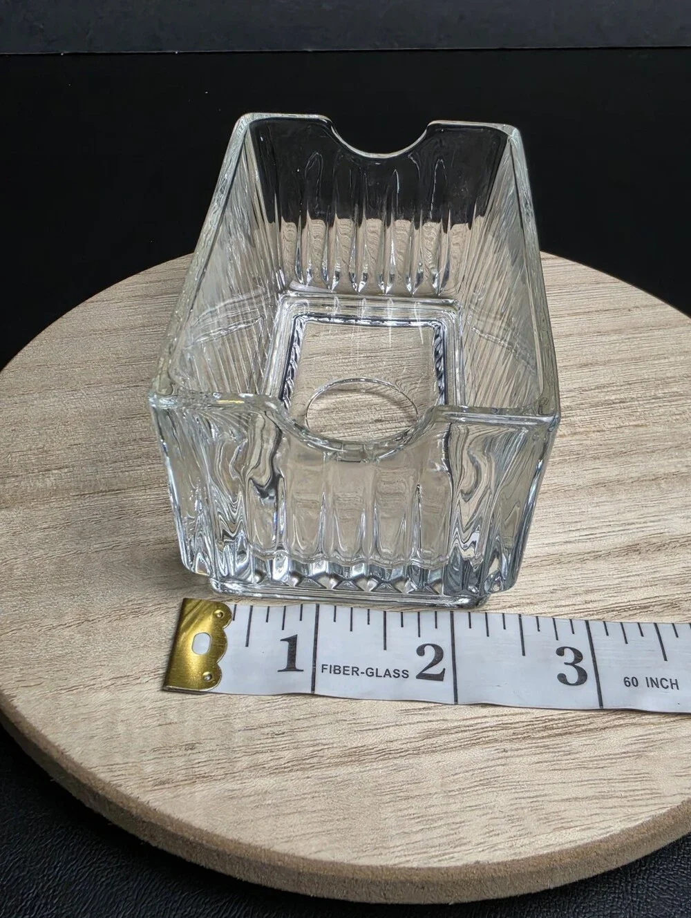 Libbey Sugar Sweetner Creamer Packet Holder Ribbed Glass 4